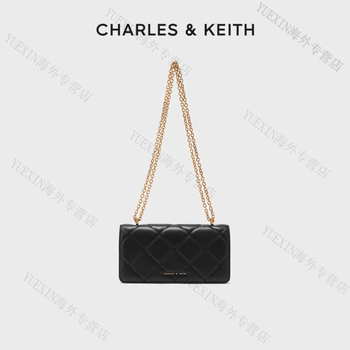 Charles&keith christmas outfit autumn and winter ck6-10680924 diamond chain wallet crossbody bag women black black