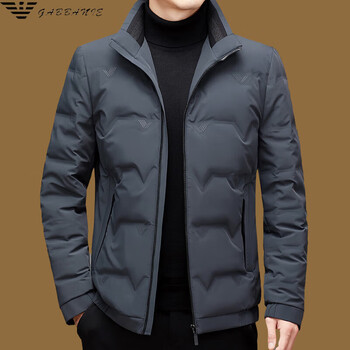 Armani (armani) 2025 new winter men's down jacket high-end goose down warm stand-up collar jacket gray xl 180 recommended 135-155 pounds