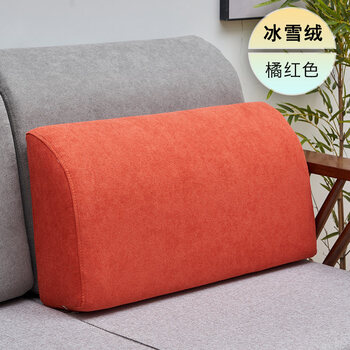 Xinjinngle sofa cushion high-end 2025 new back cushion sponge lumbar pillow lumbar customized solid wood bedside cushion rectangular orange *ice snow velvet 80cm*50cm includes pillow core *15 comfort style