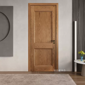 Solid wood door bedroom door north american red cherry wood pure all-wood door indoor baked door paint silent solid wood whole house customization north american cherry wood door c