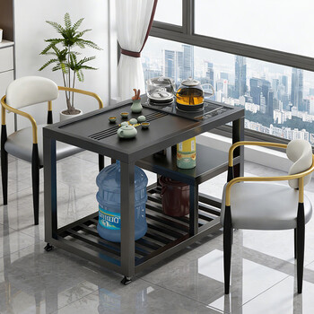 Hallodon mobile tea table mobile tea cart tea table balcony small tea table and chair set kettle integrated tea table tea table completely set 65*42*70+ glass kettle electrical set jingsufajia no installation