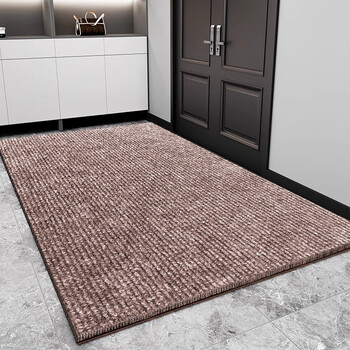 Wing fantasy high-grade entrance door floor mat with non-slip rubber bottom, entrance door, pvc floor mat, outdoor stain-resistant carpet, single-grain tpe beige brown 5.5 regular style 50x80cm, not afraid of wind and sun, not damaged by stepping on for 10 years
