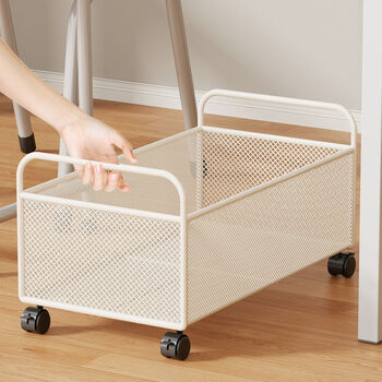 Fantasy book storage box student classroom book box under desk book basket textbook books high school student bag storage rack black large size widened books can be placed horizontally + no wheels