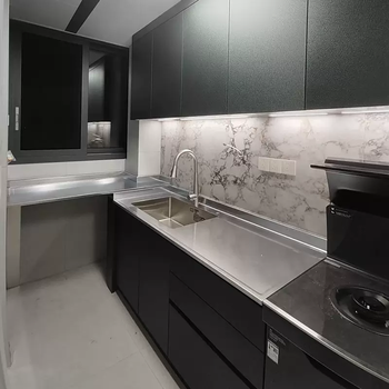 Yusenyi ningbo stainless steel cabinet 304 household integrated kitchen solid countertop integrated scratch-resistant stove customization door-to-door measurement in zhejiang area contact customer service