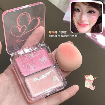 Qi yu dora duo water glow blush hydrating natural modification contour highlight expansion color face brightening 01 christmas and new year's day gift