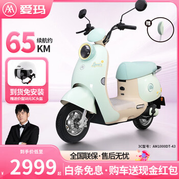 Aima luna long-range electric car for women, fashionable adult mobility smart electric moped, luna/youyue, light lime green, petal wheels + 1000w motor