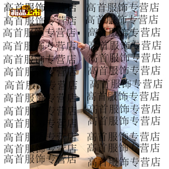 Short diameter white duck down jacket for women in winter. small thickened version. good bread jacket. purple m. factory direct sale.