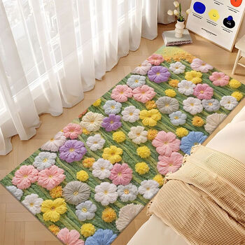 Fantasy bedside room girl's bedroom foot mat thickened bedside living room cute carpet large area bay window children's floor mat 80cmx200cm (borderless and can be cut at will) small and fresh +1