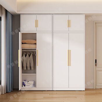 Fantasy wardrobe wardrobe bedroom sliding door wardrobe large capacity storage storage cabinet two doors 80cm wide yaguang white assembly
