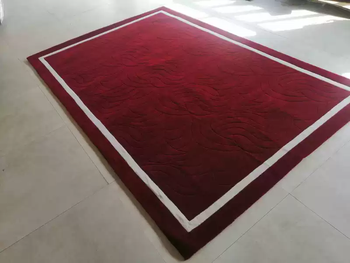 Yusenyi thickened modern new chinese style handmade wool carpet living room coffee table bedroom carpet dining table rug lo dark red 19 1600mm2300mm