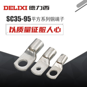 Delixi 35/50/70/-8/10/12 short copper nose wire lug crimping nose end 50 square meters sc35-6_bulk (50 pieces)