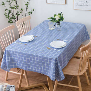 Fantasy plaid color tablecloth disposable rectangular tablecloth coffee table table mat tablecloth blue large plaid 90x90cm (commonly used for small square tables)