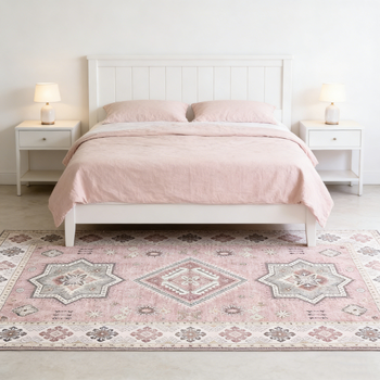 Oulens bohemian style living room carpet coffee table blanket study bedroom bedroom carpet children's room full table and chair anti-slip blanket bohemian-light lotus color 160cm*80cm value-for-money bedside blanket