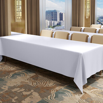 Fantasy hotel conference tablecloth event layout exhibition rectangular long table white table cover tablecloth thickened waterproof pure white 160x350cm
