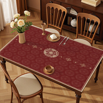 Lange new chinese style silicone table mat waterproof and oil-proof no-wash 2026 new light luxury high-end dining table mat coffee table table mat yv jiangluo entangled flower real silicone only durable 60*120cm