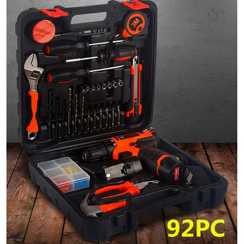 Yingtang lithium battery cordless electric drill set combination tools electric screwdriver gift hardware tool box set 12v one charger (ordinary model) 102 piece set