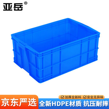 Yayue plastic turnover box thickened logistics box industrial storage and sorting box transfer plastic basket rectangular material box outer diameter 640*420*260mm blue
