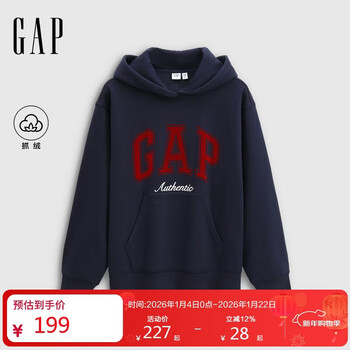 Gap women's 2025 autumn new contrast color logo loose fleece pullover hoodie sweater top 792499