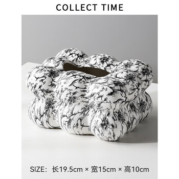 Shantou lincun creative red tissue box home living room coffee table ceramic tissue box paper box wedding table napkin box marshmallow tissue box-blue and white-black