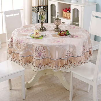 Yusenyi european-style large round tablecloth home tablecloth living room small round tablecloth hotel restaurant round table coffee table tablecloth fanhuaca 130cm round tablecloth suitable for 7090cm round table