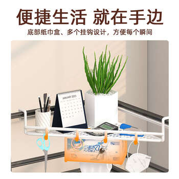 Yusenyi desk triangle storage rack workstation organizing and storage partition corner hanging metal flower rack desktop rack gold with hook (upgraded guardrail)