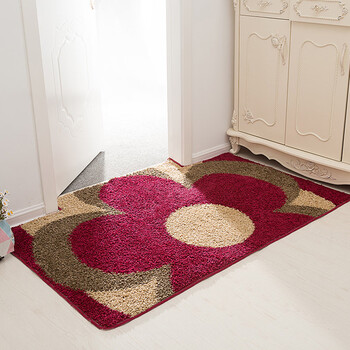 Fantasy carpet door mat entrance door floor mat plush mat suede coffee table mat hand washable blanket living room long hair chinese style large flower red 60x90cm