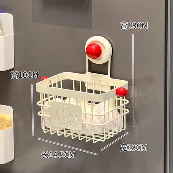 Fantasy magnetic refrigerator hanging rack side storage box magnetic sticker side external door enamel board kitchen shelf storage artifact onion ginger garlic storage basket