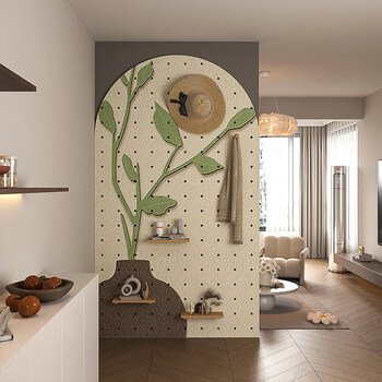 He jiagong's light luxury solid wood perforated board storage rack is customized to block the entrance meter box and decorative styling wall storage ideas. ordinary multi-layer board customization