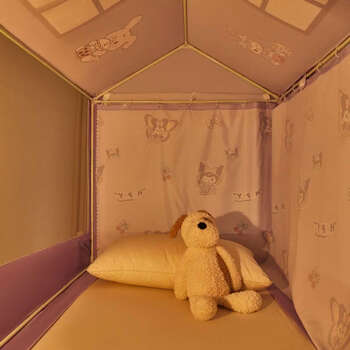 Yusenyi castle bunk bunk blackout curtain mosquito net home bedroom straight ladder cabinet ladder bed gauze castle style + cute dog no blackout curtain + type a tent + height liftable bookshelf style bottom bunk 1.5 meter bed width 150cm long 190