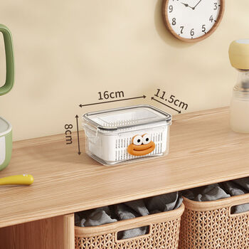 Fantasy bottle storage box breast pump scalding drain storage box sealed storage food grade 1l with drain basket (can hold pacifiers, teethers, etc.)