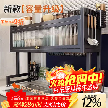 Taixi pavilion kitchen sink rack washing sink pool dustproof bowl counter top storage multifunctional storage dustproof drain rack (black) length 65cm