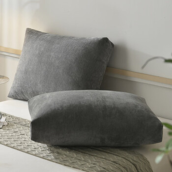 Jun yuexi sofa cushion high-end light luxurious modern chenille bedside back cushion tatami soft bag cushion b&b hotel chenille-mocha gray including pillow core length 180*height 55*thickness 18cm pair 90cm combination