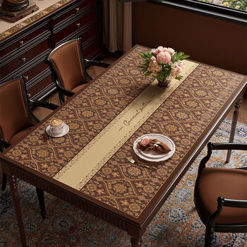 Fantasy table mat disposable coffee table mat desktop retro leather square right-angle tablecloth 40x60cm light luxury high-end suitable for placemats