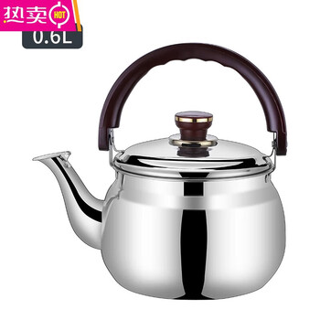 Tuojin stainless steel large capacity kettle thickened mingyin kettle gas gas induction cooker tea 14cm (titanium kettle) (201 0.6l