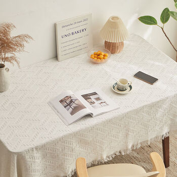 Fantasy tablecloth study table desk white dresser bedside table cover dormitory bedroom white three-dimensional pattern 180x300cm suitable for long table/sofa cover