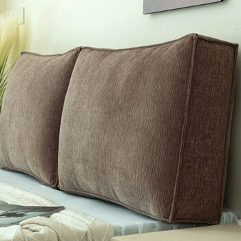 Fantasy chenille three-dimensional sofa large pillow back cushion bedroom bed reading back pillow without bedside bed cushion soft bag coffee chenille two-line three-dimensional pillowcase length 150 combined pack two 75