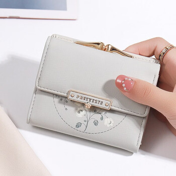 Woodpecker (tucano) women's wallet 2026 new korean version printed women's short clip coin purse 30% off versatile women's student wallet gray