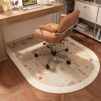 Fantasy imitation linen velvet study carpet swivel chair study chair floor mat stain-resistant chair floor mat waterproof and stain-proof y dongju 140x200cm