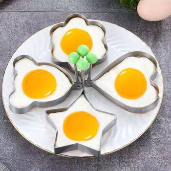 Sanqihu poached egg rice ball mold stainless steel omelette machine household non-stick fried egg model fried egg artifact heart shape 2 stainless steel omelette machines random colors