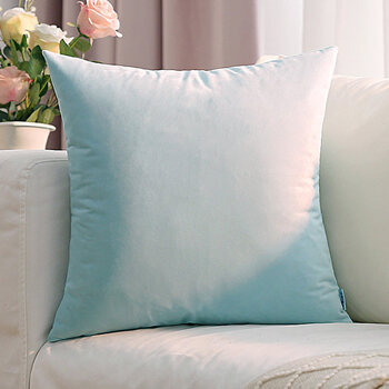 Xinjinngle nordic style sofa pillow simple solid color dirty pink cushion gray velvet backrest bedside morandi color light blue velvet 60cm*60cm pillowcase (core not included)