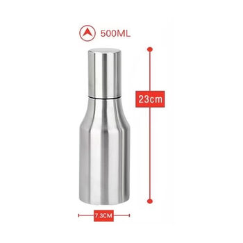 Tuojin japan imported quality 304 stainless steel oil bottle household oil pan condiment bottle kitchen supplies large capacity leak-proof sauce 500ml