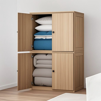 Yusenyi solid wood cotton quilt cabinet home bedroom storage wardrobe storage cabinet large capacity deepened quilt kitchen stackable assembly cabinet two layers long 80 deep 52 high 120 varnish self-assemble 2 doors