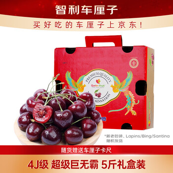 Jingxiansheng chilean cherry super big mac 4j 5 catties gift box, fruit diameter 32-34mm, fruit gift box, free caliper