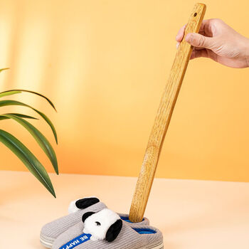 Fantasy shoehorn with long handle for pregnant elderly to wear shoes and extend the shoe without bending to lift the shoe, 75cm dark shoehorn