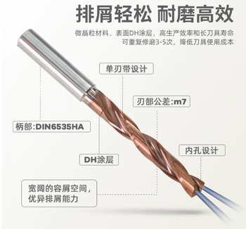 Huili sandvik spd alloy internal cooling center water outlet drill bit quenching material high hardness rapid processing tungsten steel drill tip 3d internal cooling (8.1-10)