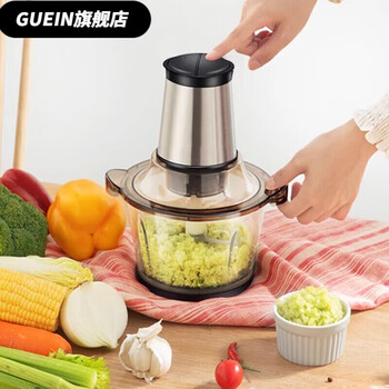 Tuojin meat grinder household electric multi-functional meat grinder small fully automatic mixing and smashing 3 pounds thickened glass bowl a pair of knives 3 years