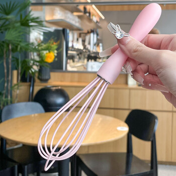 Fantasy mini egg beater manual baking tool combination household mixer cooking basin pink egg beater food grade silicone