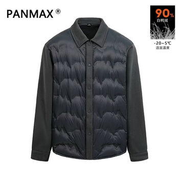 Panmax down jacket, thin design, handsome lapel jacket, light luxury cold-proof splicing, casual and fashionable men's wear, dark gray s, recommended 90-110 catties