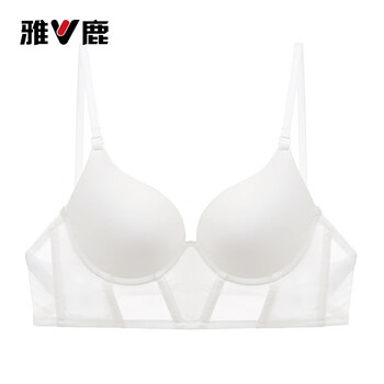 Yalu sexy underwear french style invisible seamless beautiful back underwear small breast show big push up bra set white top 70b thick cup