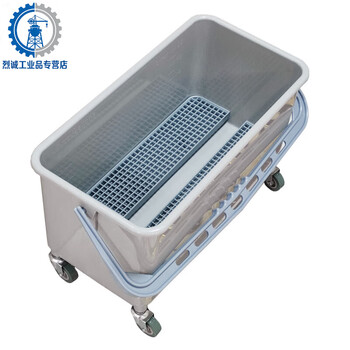 Rectangular mop bucket square bucket wash mop bucket squeeze bucket thickened plastic bucket car wash mopping household cleaning bucket gray without drain port with wheels